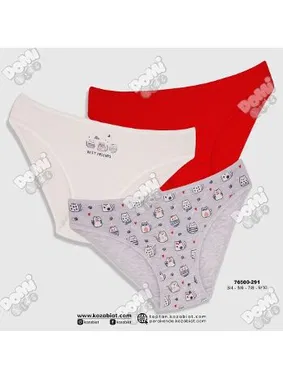 Koza Biat Kız Çocuk Külot Slip Renkli Karışık Koza Biat KZ76500-291 - Alternatif Görünüm