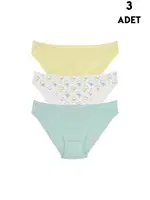 3lü Paket Kız Çocuk Slip Külot Koza Biat KZ76500-294 Asorti