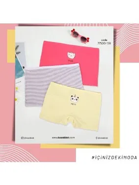 Koza Biat Koza Biat 3 Adet Kız Çocuk Boxer KZ77500-158 - Alternatif Görünüm