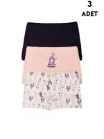 3 Adet Kız Çocuk Boxer Koza Biat KZ77500-277 Asorti