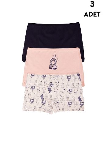 3 Adet Kız Çocuk Boxer Koza Biat KZ77500-277