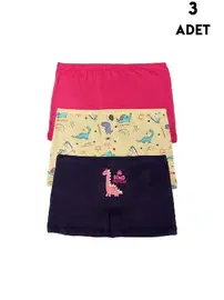 Koza Biat Kız Çocuk Boxer 3lü Pkaet Renkli Koza Biat KZ77500-279