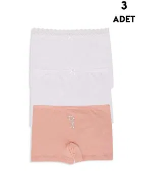 Koza Biat 3Lü Yıldızlı Kız Çocuk Boxer Koza Biat 77500-281