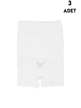 Koza Biat Kelebekli Taşlı Kız Çocuk 3Lü Boxer Koza Biat 77500-283