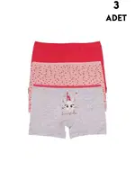 3lü Kız Çocuk Boxer Koza Biat KZ77500-289 Asorti