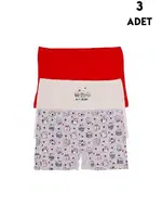 Kız Çocuk Renkli Boxer 3lü Koza Biat KZ77500-291 Asorti