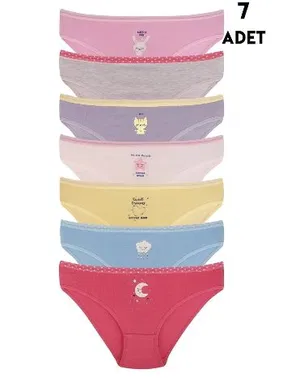 Koza Biat Kız Çocuk Slip Külot 7 Adet Paket Koza Biat KZ79500-30