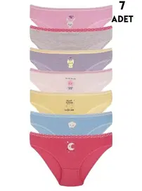 Koza Biat Kız Çocuk Slip Külot 7 Adet Paket Koza Biat KZ79500-30