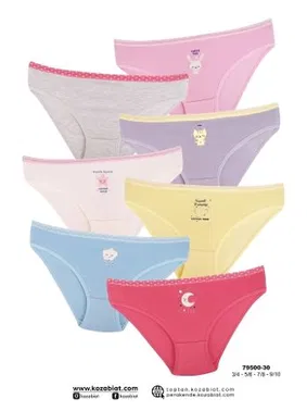 Koza Biat Kız Çocuk Slip Külot 7 Adet Paket Koza Biat KZ79500-30 - Alternatif Görünüm