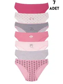 Koza Biat Kız Çocuk Renkli Slip Külot 7 Adet Paket Koza Biat KZ79500-39