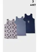 3 Adet Erkek Çocuk Renkli Atlet Koza Biat KZ82000-145 Asorti