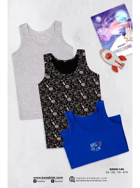 Koza Biat Erkek Çocuk Atlet Renkli 3 Adet Koza Biat KZ82000-149 - Alternatif Görünüm