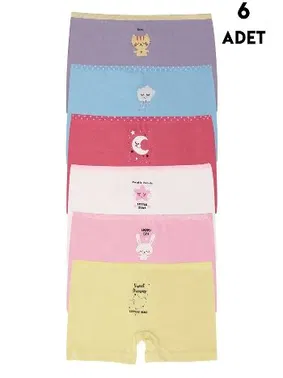 Koza Biat Kız Çocuk Boxer Külot 6 Adet Paket Koza Biat KZ89500-30