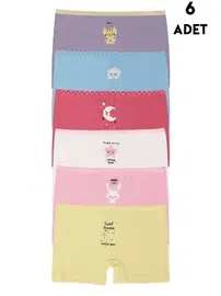 Koza Biat Kız Çocuk Boxer Külot 6 Adet Paket Koza Biat KZ89500-30