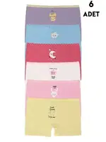 Kız Çocuk Boxer Külot 6 Adet Paket Koza Biat KZ89500-30 Asorti