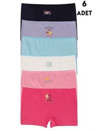 Koza Biat Kız Çocuk Pamuk Boxer Külot 6 Adet Koza Biat KZ89500-32
