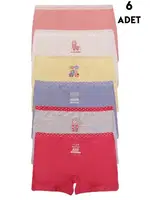 Kız Çocuk Boxer Külot 6 Adet Koza Biat KZ89500-33 Asorti