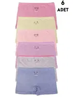Kız Çocuk Pamuk Boxer Külot 6 Adet Koza Biat KZ89500-34 Asorti