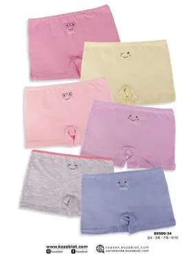 Koza Biat Kız Çocuk Pamuk Boxer Külot 6 Adet Koza Biat KZ89500-34 - Alternatif Görünüm