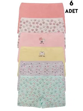 Koza Biat Pamuk Boxer Külot Renkli Kız Çocuk 6 Adet Koza Biat KZ89500-37