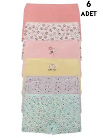 Koza Biat Pamuk Boxer Külot Renkli Kız Çocuk 6 Adet Koza Biat KZ89500-37