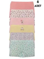 Pamuk Boxer Külot Renkli Kız Çocuk 6 Adet Koza Biat KZ89500-37 Asorti