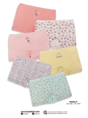 Koza Biat Pamuk Boxer Külot Renkli Kız Çocuk 6 Adet Koza Biat KZ89500-37 - Alternatif Görünüm