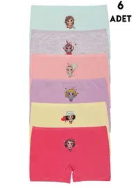 Koza Biat Kız Çocuk Renkli Pamuk Boxer Külot 6 Adet Koza Biat KZ89500-38