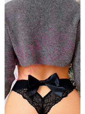 NightLight Kurdelalı Fantezi Siyah Külot Nightlight 9129