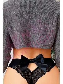 NightLight Kurdelalı Fantezi Siyah Külot Nightlight 9129