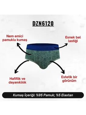 Darkzone Kurukafa Desenli Yeşil Hipster Erkek Slip  Darkzone DZN6120 - Alternatif Görünüm