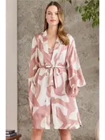 Kuşaklı Çapraz Askılı Saten Emprime Gecelik Sabahlık Takım Pierre Cardin 2420  görsel 6