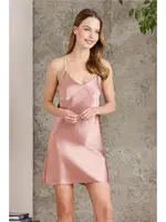 Kuşaklı Çapraz Askılı Saten Emprime Gecelik Sabahlık Takım Pierre Cardin 2420  görsel 8