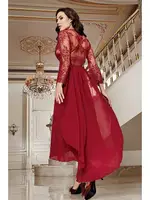 Kuyruklu Sırtı Transparan Bordo Sabahlıklı Gecelik İkili Çeyizlik Saten Set İmaj 4206 Bordo detay görünüm