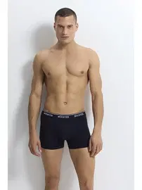 Wooster Lacivert Erkek Boxer Strech Cotton Wooster W-008 - 3 Adet