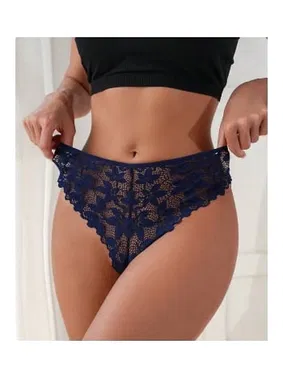 Lily Bianca Lacivert Külot Dantelli Kalp Detaylı Şeritli 1043 - Alternatif Görünüm