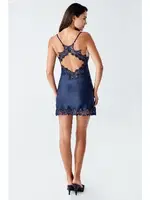 Lacivert Mini Saten Transparan Dantelli Fantazi Gecelik Takım İmaj 4210 Lacivert görsel 4