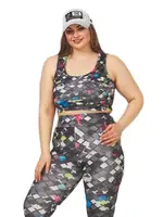 Lady 1504 Desenli Kadın Büyük Beden Tayt Büstiyer Spor Takım Görsel farklı açı