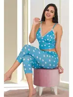 Lady Kapri Mavi Pijama Takımı 12033 Mavi