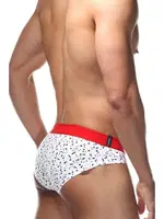 Lastikli Benekli Beyaz Erkek Slip  Darkzone DZN6332 detay görünüm