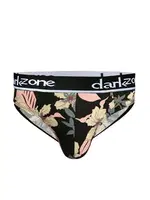 Lastikli Çiçek Desenli Siyah Erkek Slip  Darkzone DZN6390