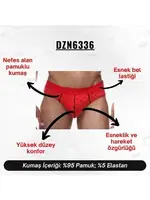 Lastikli Kalp Desenli Kırmızı Erkek Slip Darkzone DZN6336 farklı açı