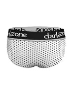 Lastikli Nokta Desenli Beyaz Erkek Slip  Darkzone DZN6381 detay görünüm