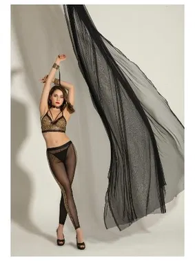 Gallipoli Leopar Büstiyer Lastikli Pantolon Kolye ve Bileklik Takım Gallipoli MGP6204