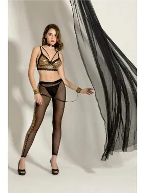 Gallipoli Leopar Büstiyer Lastikli Pantolon Kolye ve Bileklik Takım Gallipoli MGP6204 - Alternatif Görünüm