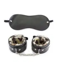 missisX Leopar Fantezi Göz Bandı Kelepçe For missisX 6014