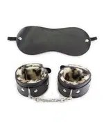 Leopar Fantezi Göz Bandı Kelepçe For missisX 6014 Siyah