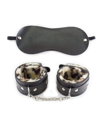 Leopar Fantezi Göz Bandı Kelepçe For missisX 6014