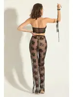 Lez Dantel Bustiyer Pantolon Ve Göz Maskesi Takım Gallipoli MGP6154 Siyah detay görünüm