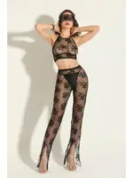 Lez Dantel Bustiyer Pantolon Ve Göz Maskesi Takım Gallipoli MGP6154 Siyah farklı açı